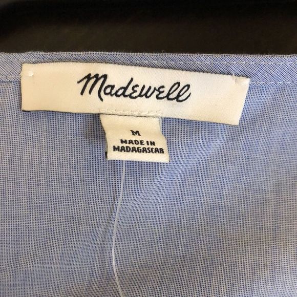 MADEWELL Women's Blue Short Bell Sleeve Blouse Size Medium NWT - Picture 4 of 10
